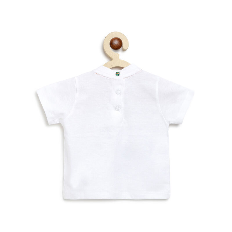Boys White Short Sleeve Knitted T-Shirt image number null